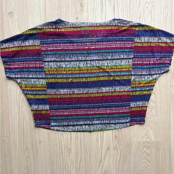 H.I.P. Happening in the Present Multicolor Striped Slashed Knit Top - Size L - Picture 4 of 4